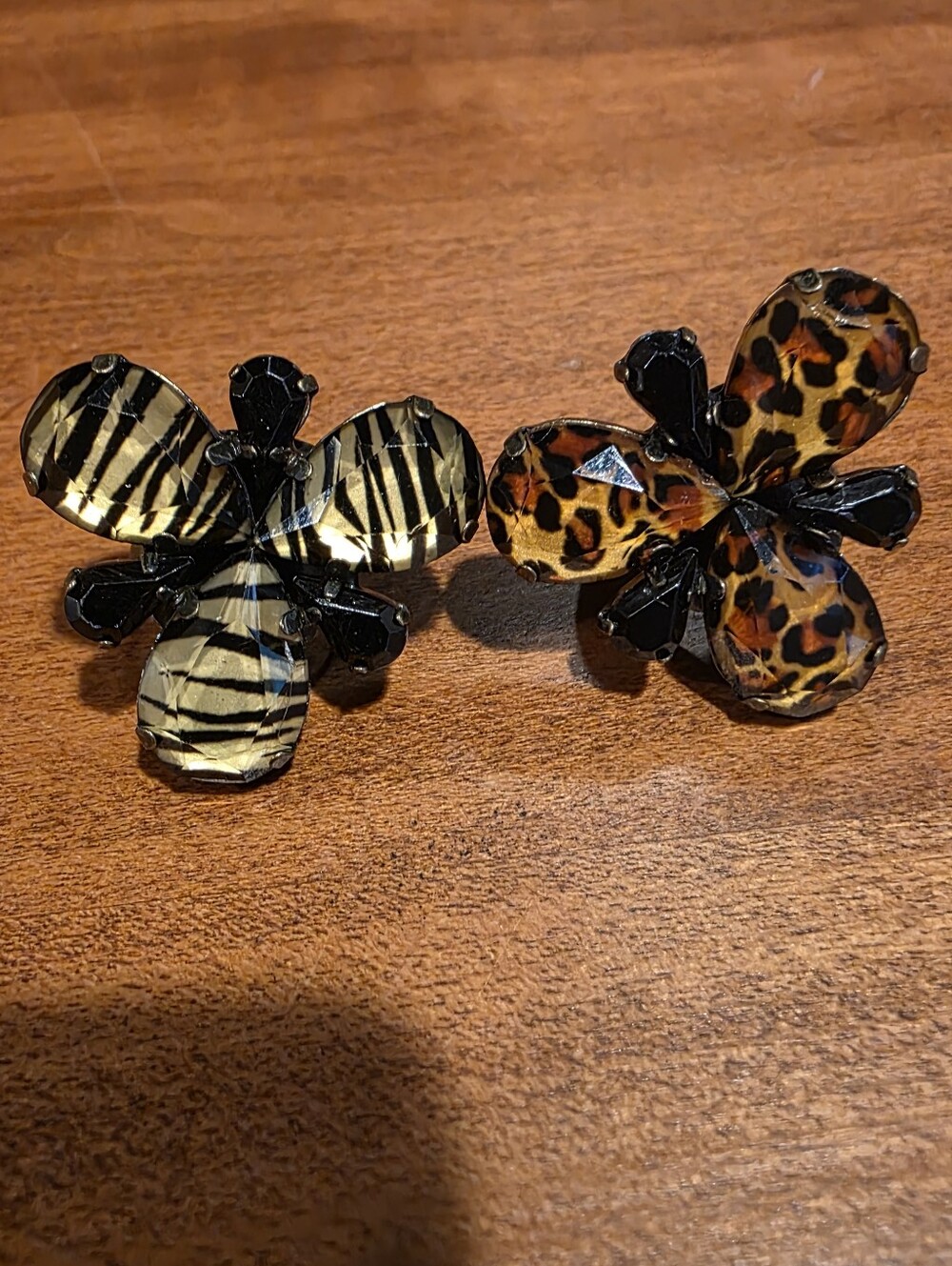 Vintage Preowned Animal Print Butterfly Rings Women's Size 7